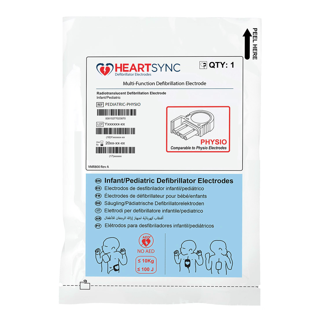 Heart Sync-Heart Sync® LIFEPAK® Multi-Function Defibrillator Pads, Leads In, Pediatric 1 Pair-MedTech-1