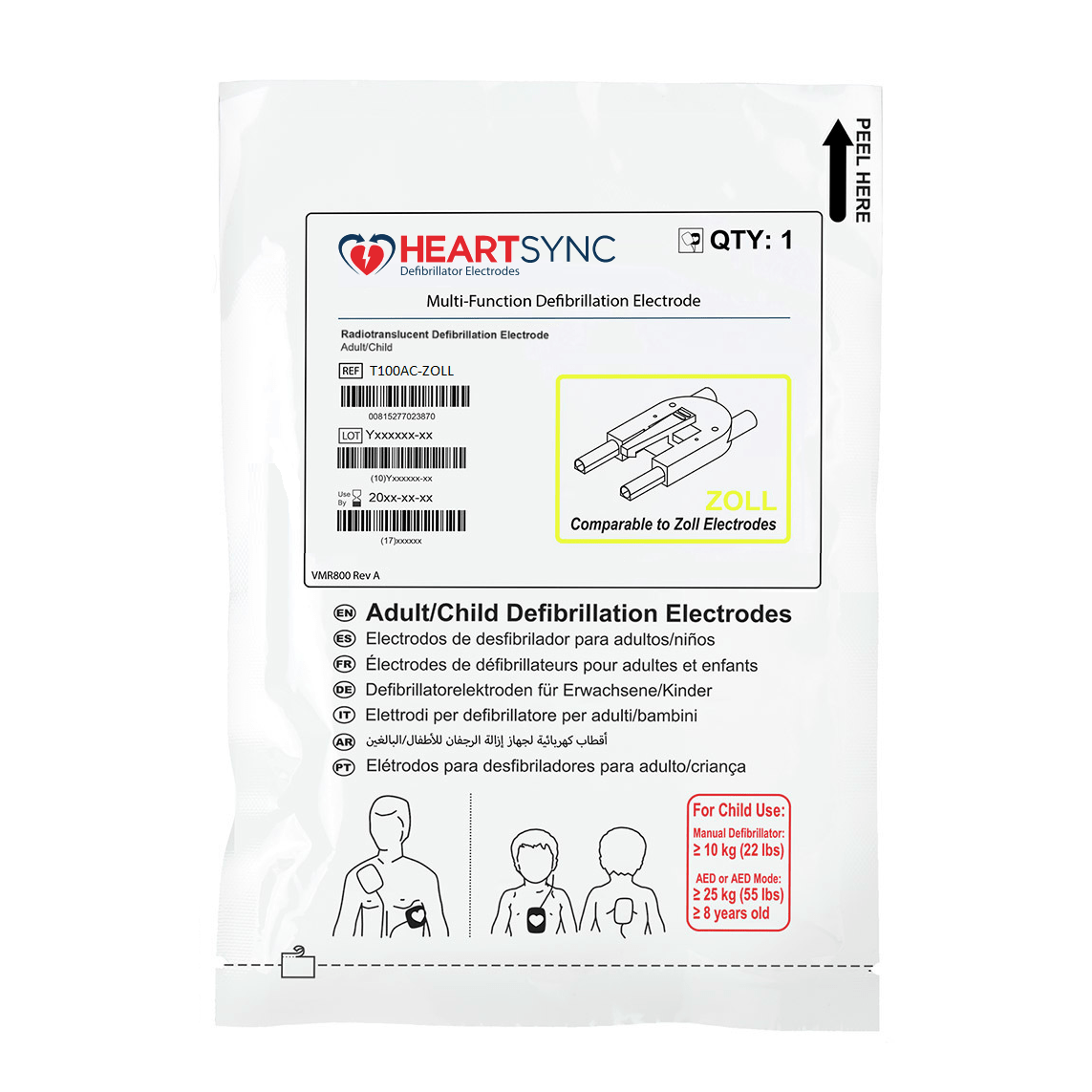 Nisha Medical Technologies-Heart Sync® ZOLL® Multi-Function Defibrillator Pads, Leads In, Adult / Child 1 Pair-MedTech-1