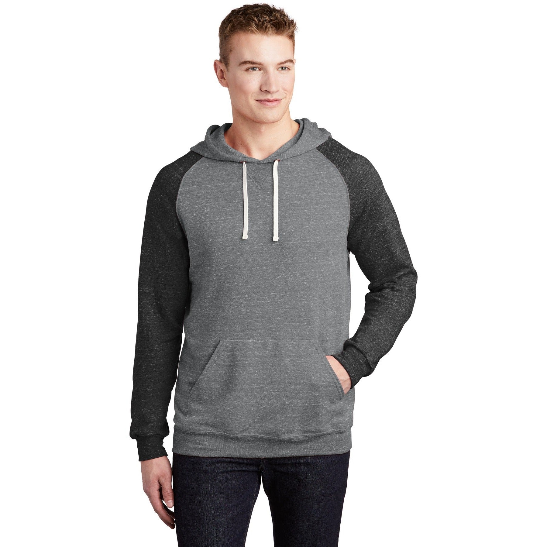 Jerzees-Jerzees ® Snow Heather French Terry Raglan Hoodie 90M-MedTech-3