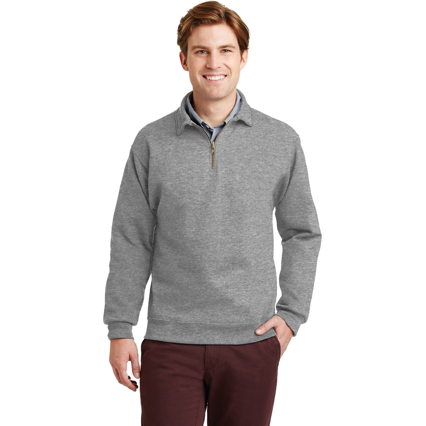 Jerzees-Jerzees® Super Sweats® NuBlend® - 1/4-Zip Sweatshirt with Cadet Collar. 4528M-MedTech-4