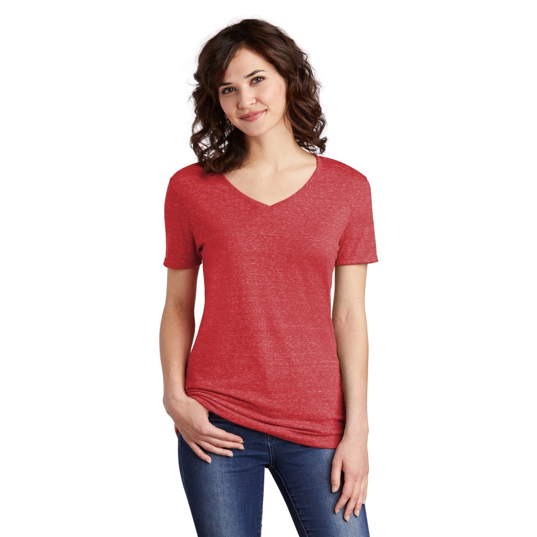 Jerzees-Jerzees ® Women's Snow Heather Jersey V-Neck T-Shirt 88WV-MedTech-5