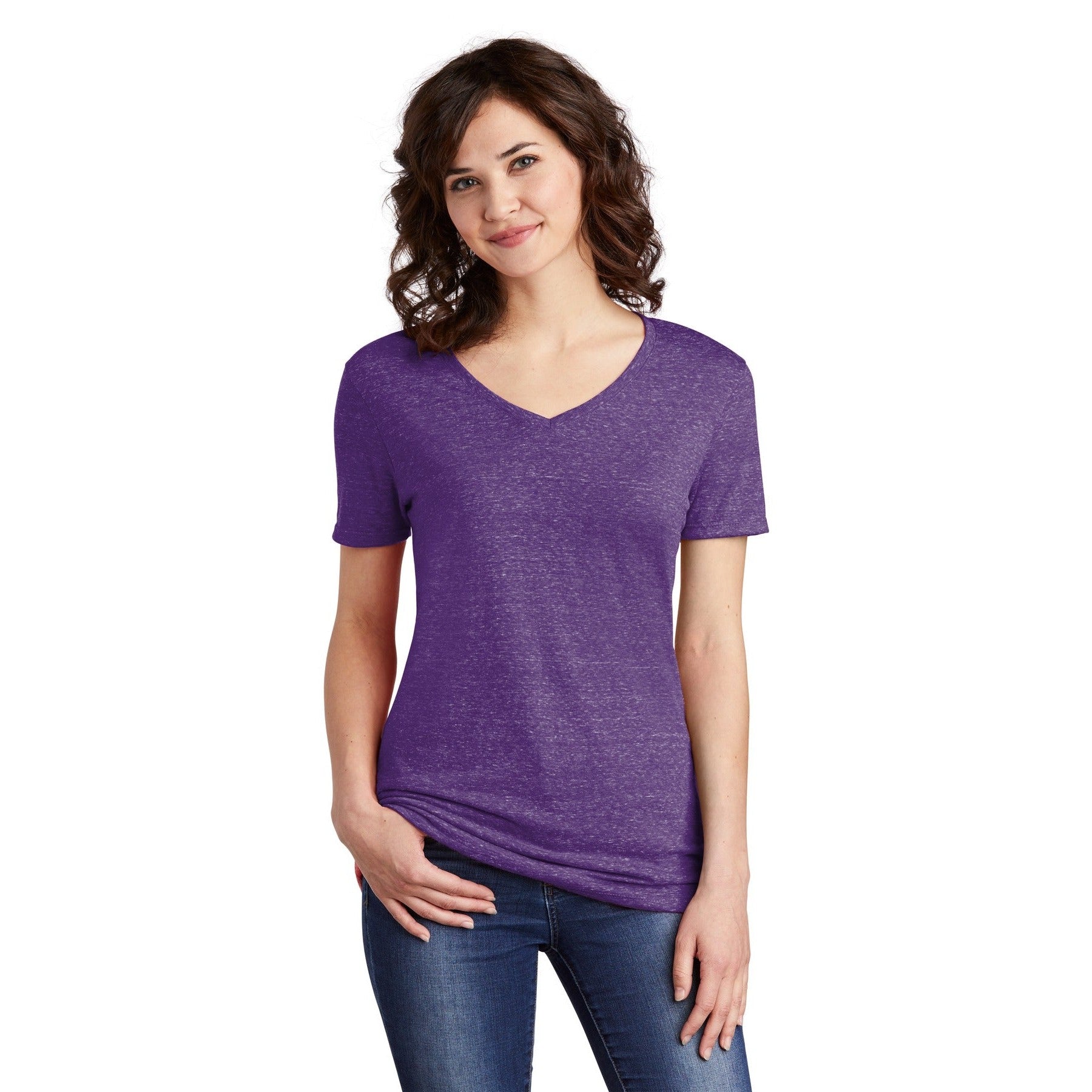 Jerzees-Jerzees ® Women's Snow Heather Jersey V-Neck T-Shirt 88WV-MedTech-4