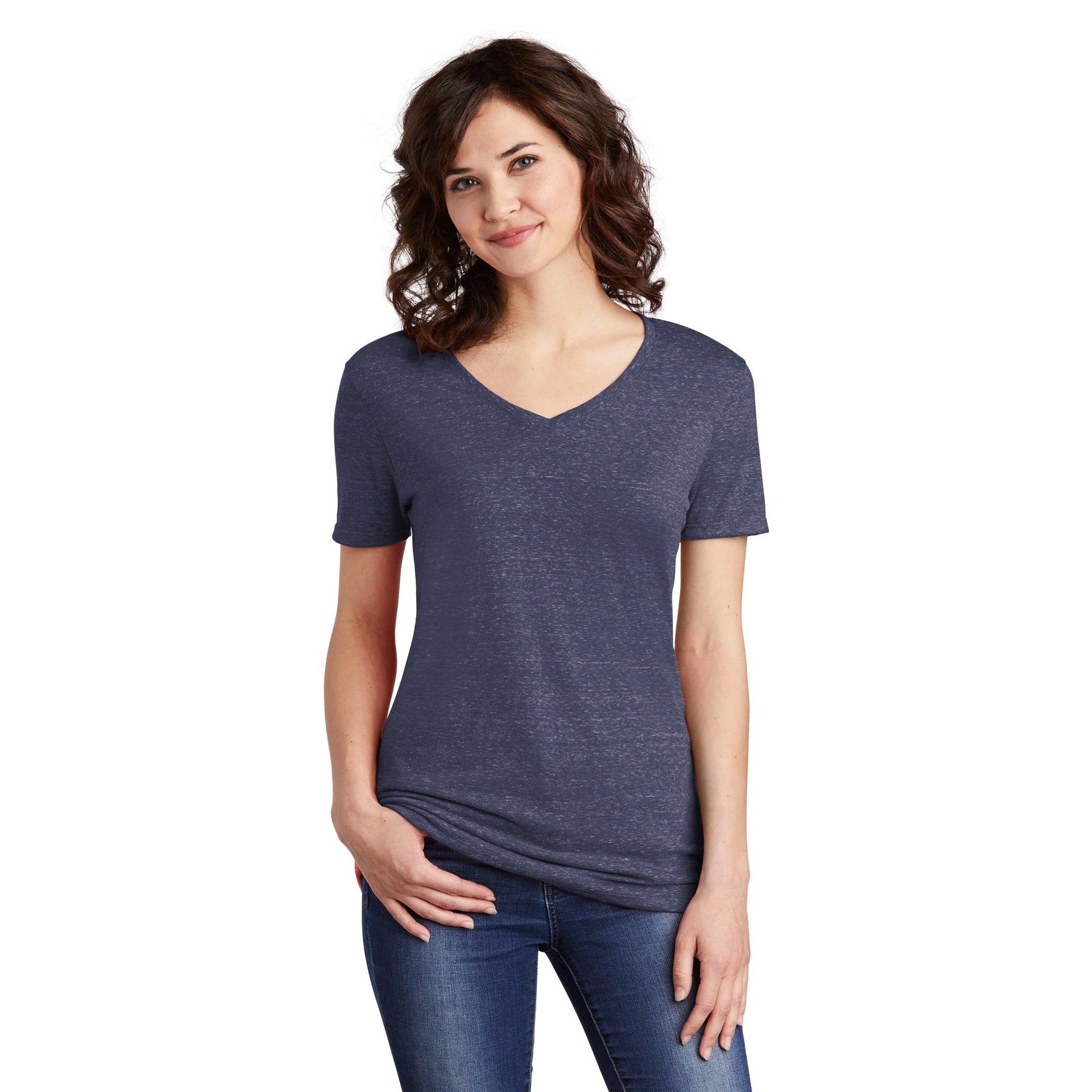 Jerzees-Jerzees ® Women's Snow Heather Jersey V-Neck T-Shirt 88WV-MedTech-3