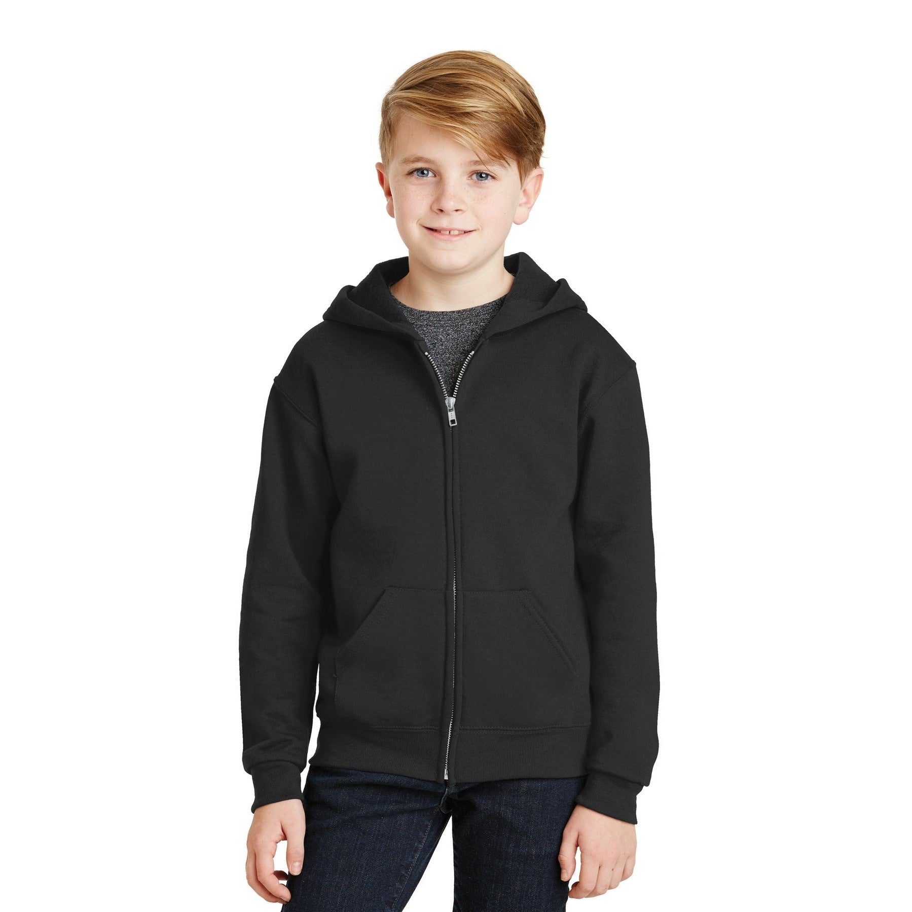 Jerzees-Jerzees® - Youth NuBlend® Full-Zip Hooded Sweatshirt. 993B-MedTech-1