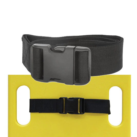 Kemp USA-Kemp USA One Piece Spineboard Strap With Plastic Buckle, Black-MedTech-1