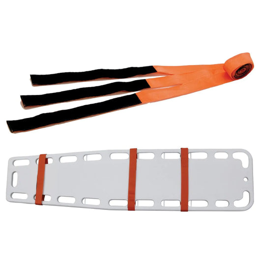 Kemp USA-Kemp USA Three Piece Hook & Loop Spineboard Straps, Orange-MedTech-1