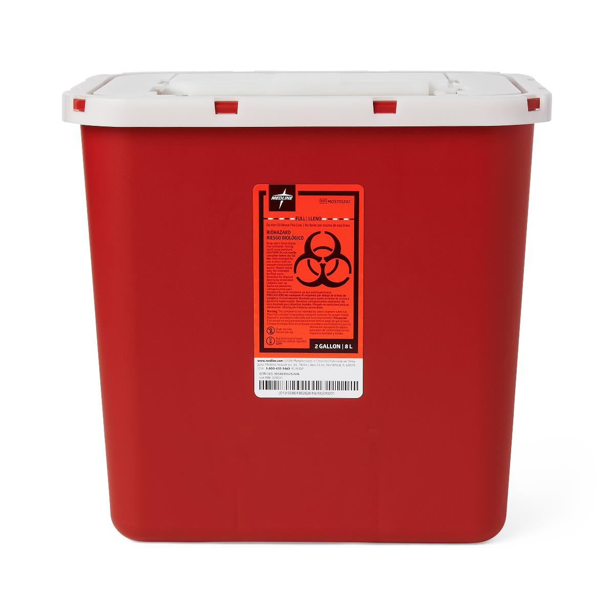 Medline-Medline Wall Mount Sharps Container, 2 Gal-MedTech-1