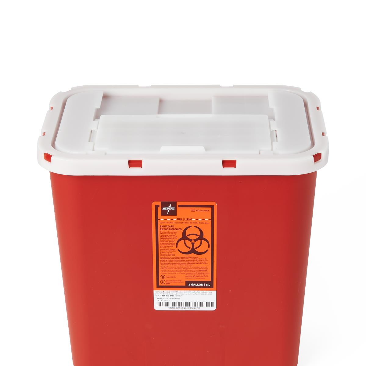 Medline-Medline Wall Mount Sharps Container, 2 Gal-MedTech-2