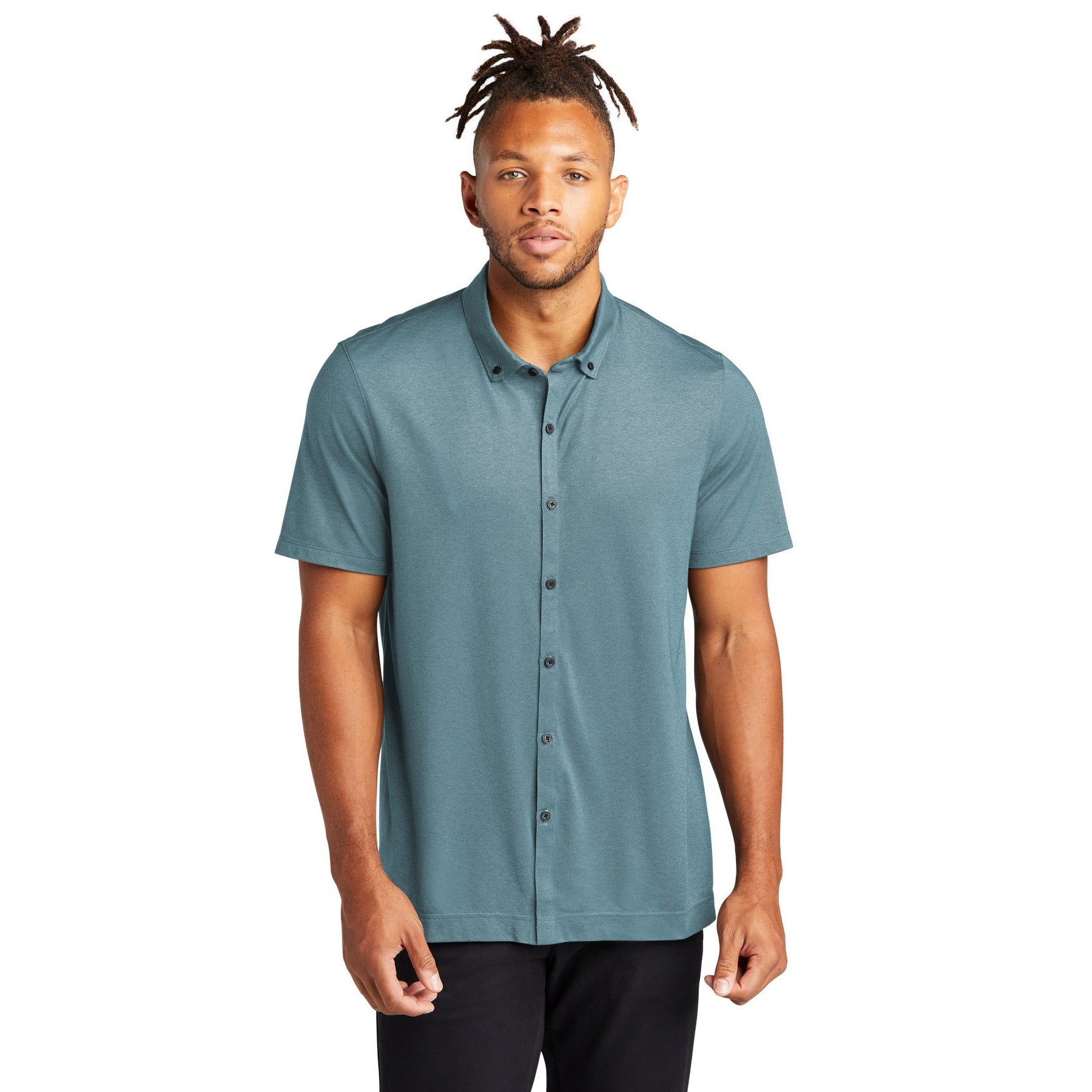 Mercer+Mettle-Mercer+Mettle® Stretch Pique Full-Button Polo MM1006-MedTech-4