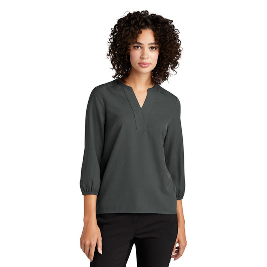 Mercer+Mettle-Mercer+Mettle® Women's Stretch Crepe 3/4-Sleeve Blouse MM2011-MedTech-1