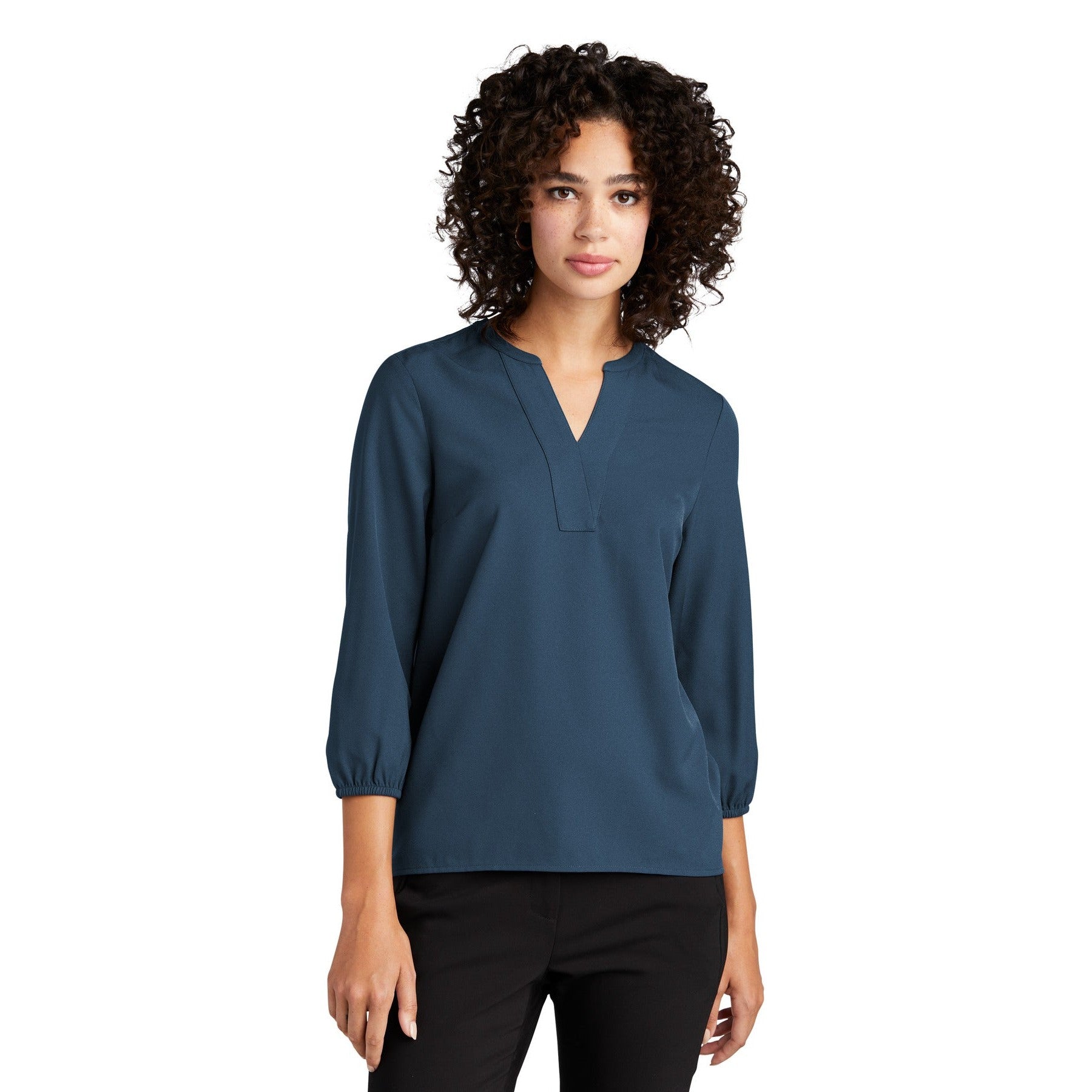 Mercer+Mettle-Mercer+Mettle® Women's Stretch Crepe 3/4-Sleeve Blouse MM2011-MedTech-3