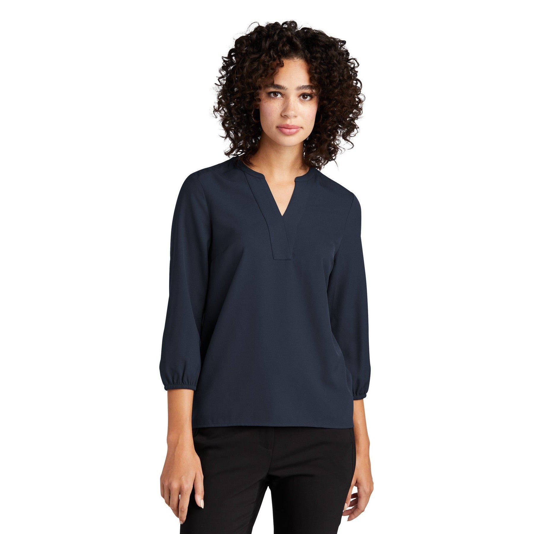 Mercer+Mettle-Mercer+Mettle® Women's Stretch Crepe 3/4-Sleeve Blouse MM2011-MedTech-5