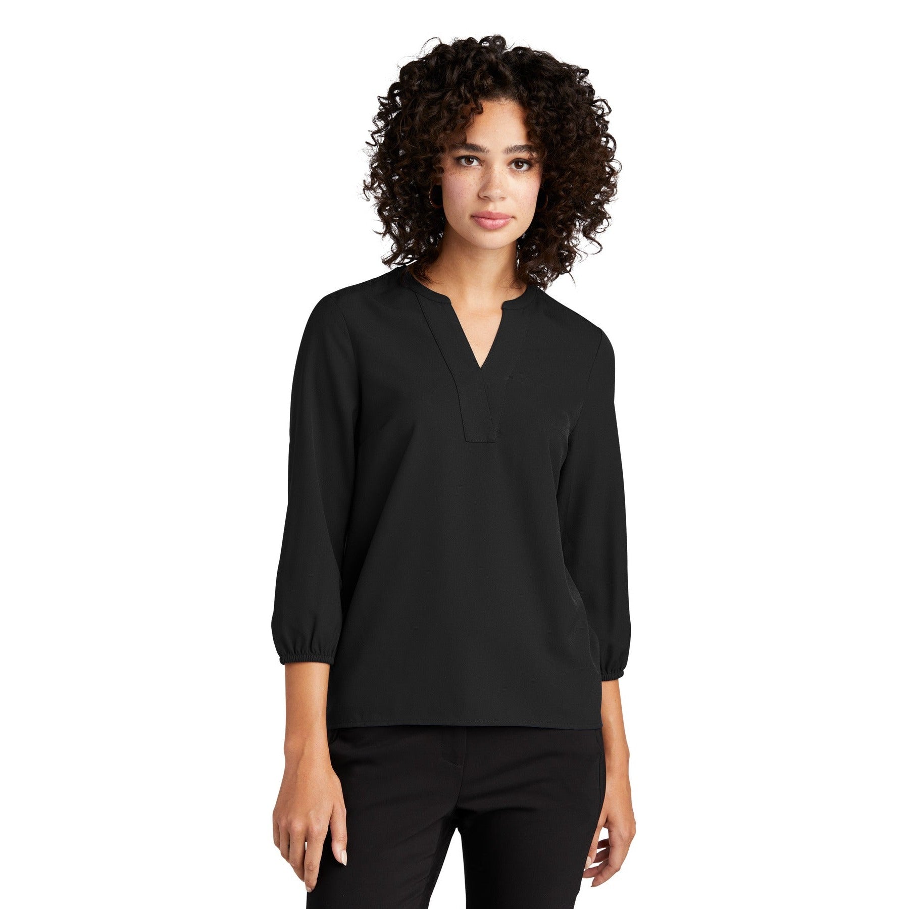 Mercer+Mettle-Mercer+Mettle® Women's Stretch Crepe 3/4-Sleeve Blouse MM2011-MedTech-2