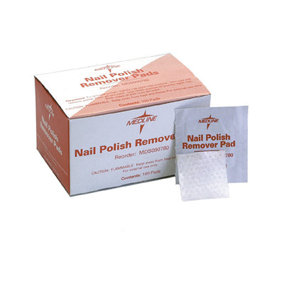 Medline-Nail Polish Remover Pads, 100/Box-MedTech-1