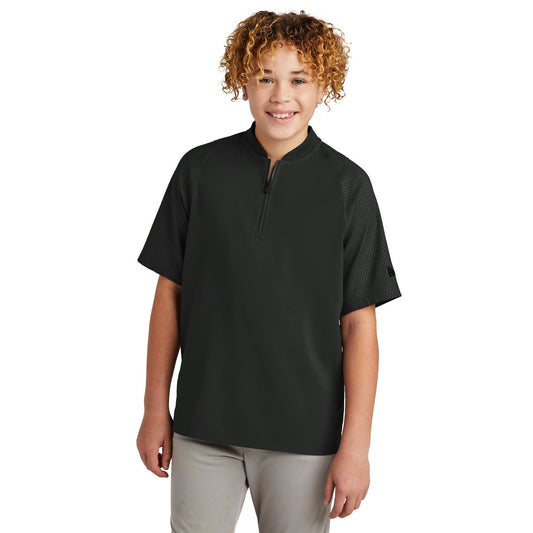 New Era-New Era ® Youth Cage Short Sleeve 1/4-Zip Jacket. YNEA600-MedTech-1