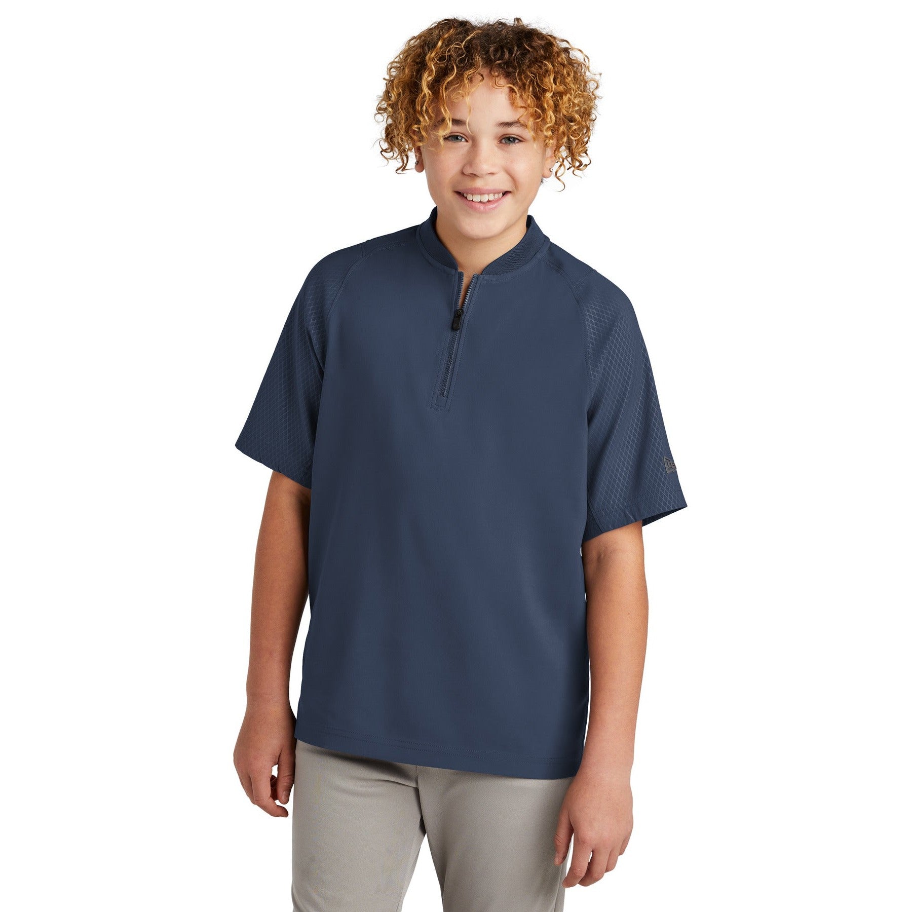 New Era-New Era ® Youth Cage Short Sleeve 1/4-Zip Jacket. YNEA600-MedTech-3