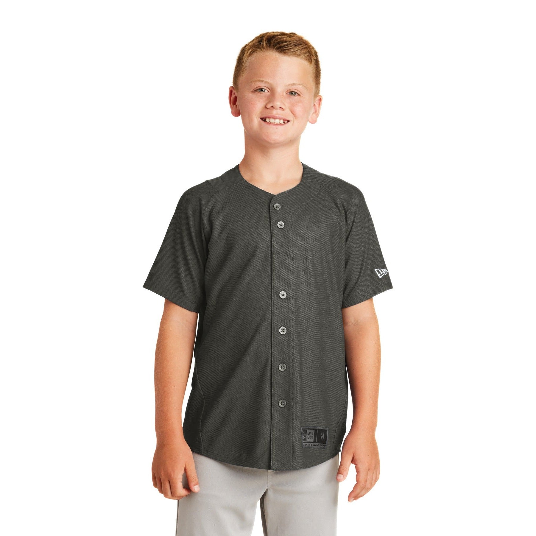 New Era-New Era ® Youth Diamond Era Full-Button Jersey. YNEA220-MedTech-3