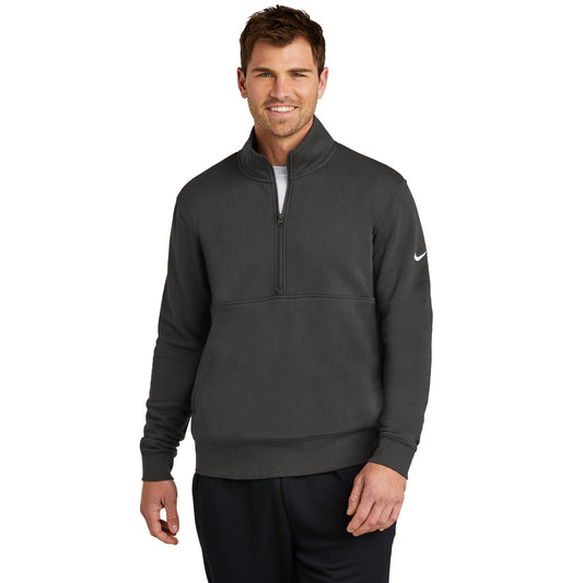 Nike-Nike Club Fleece Sleeve Swoosh 1/2-Zip NKDX6718-MedTech-1