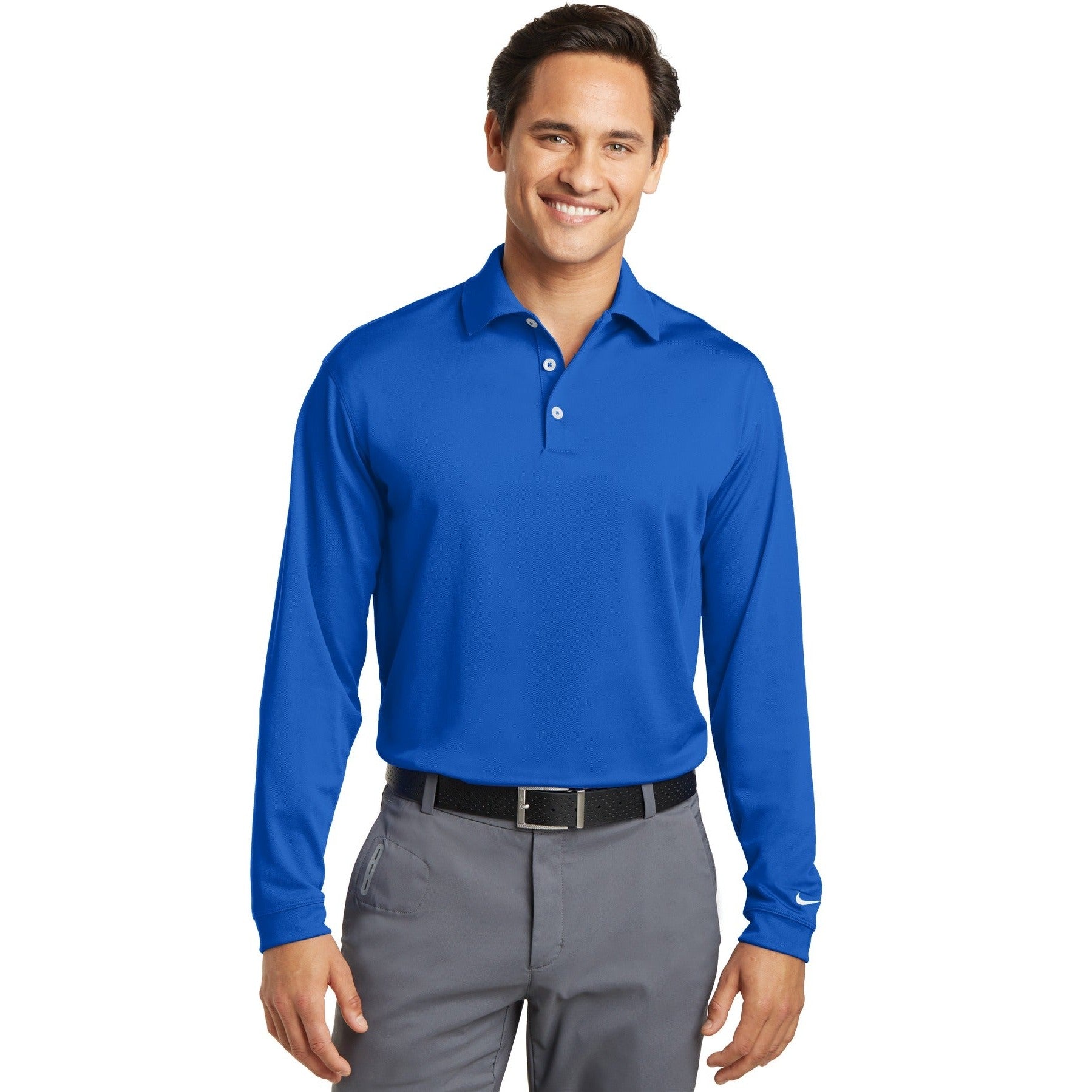Nike-Nike Tall Long Sleeve Dri-FIT Stretch Tech Polo. 604940-MedTech-3