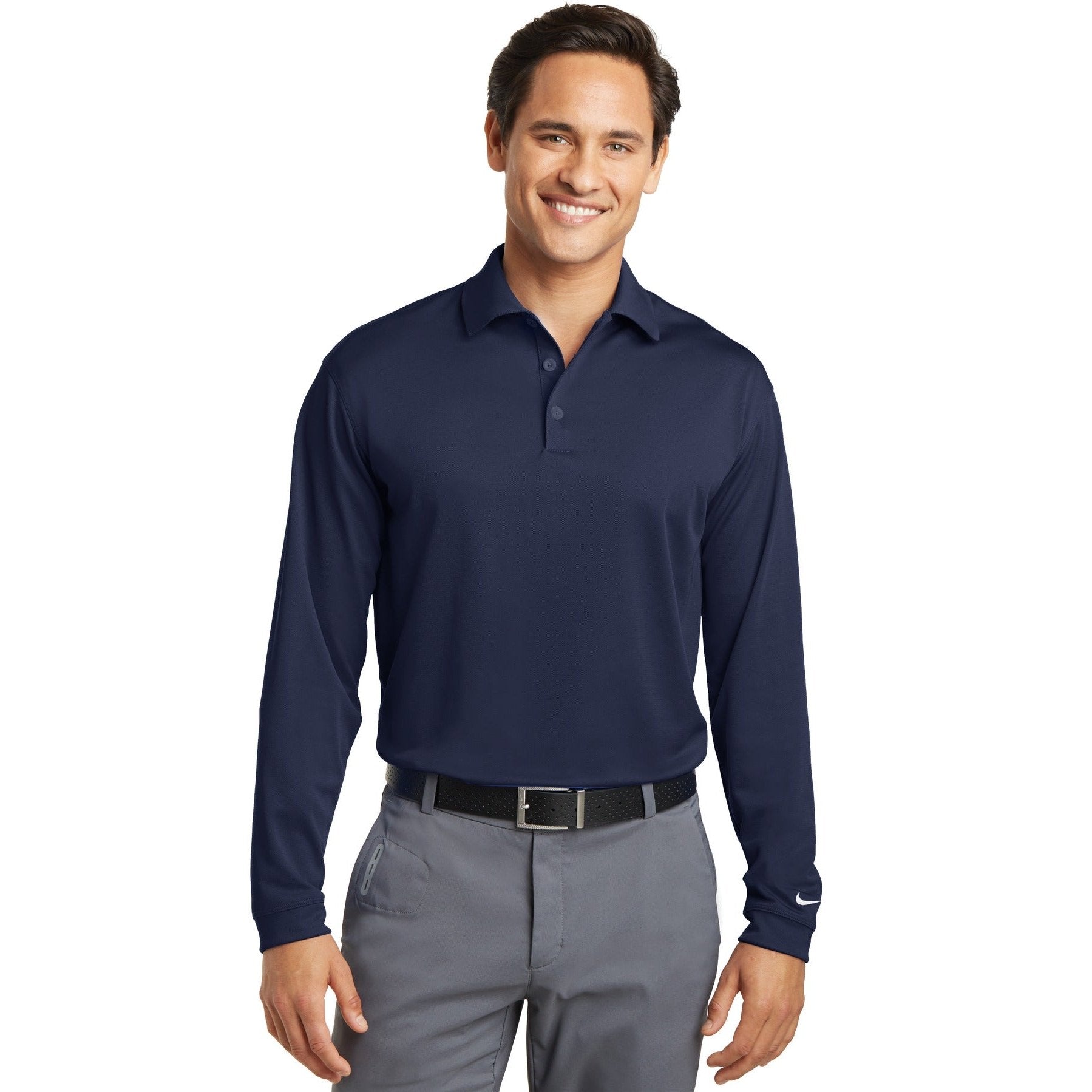 Nike-Nike Tall Long Sleeve Dri-FIT Stretch Tech Polo. 604940-MedTech-4