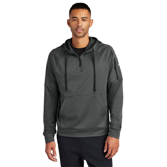 Nike-Nike Therma-FIT Pocket 1/4-Zip Fleece Hoodie NKFD9742-MedTech-1