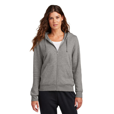 Nike-Nike Women's Club Fleece Sleeve Swoosh Full-Zip Hoodie NKFD9890-MedTech-2