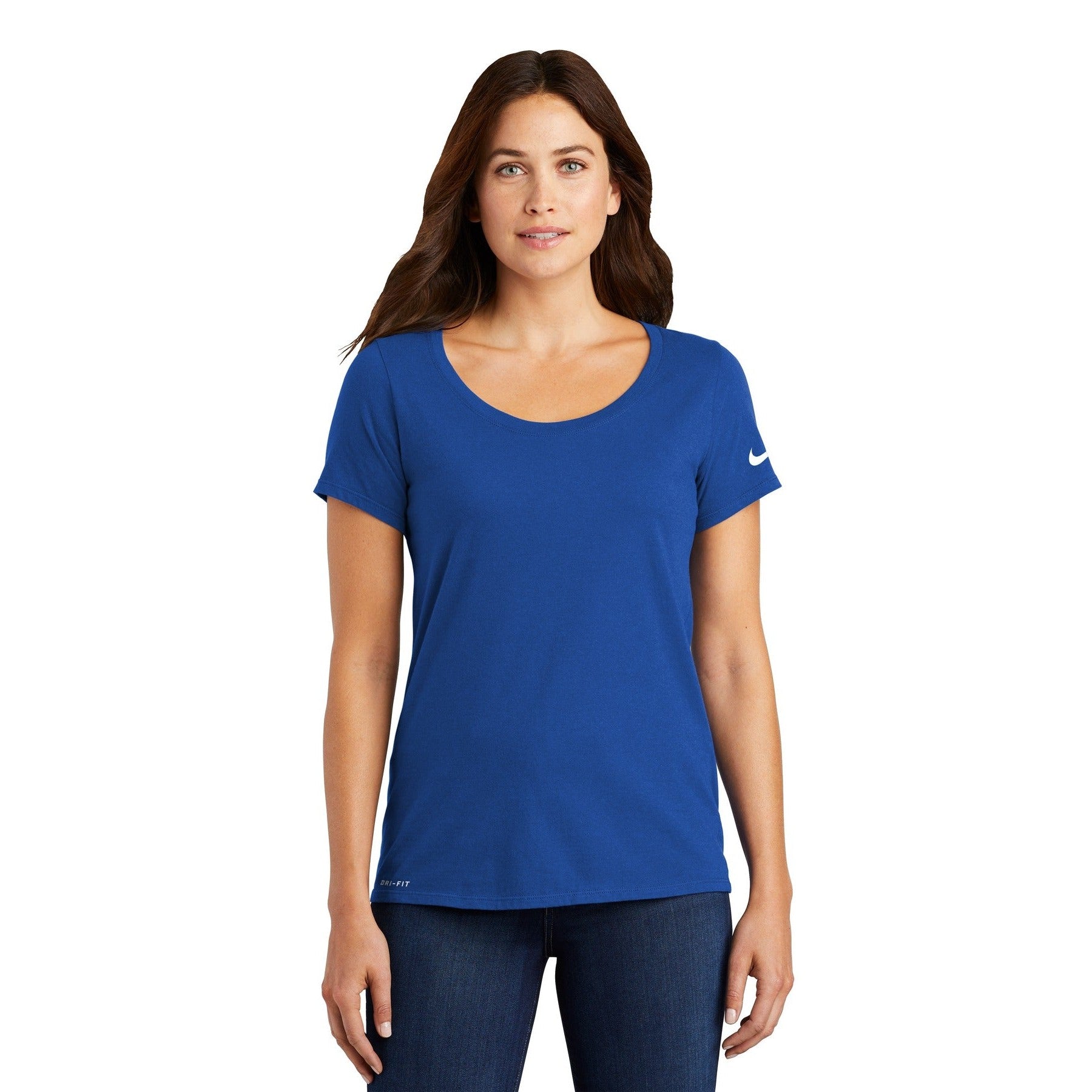 Nike-Nike Women's Dri-FIT Cotton/Poly Scoop Neck Tee. NKBQ5234-MedTech-4