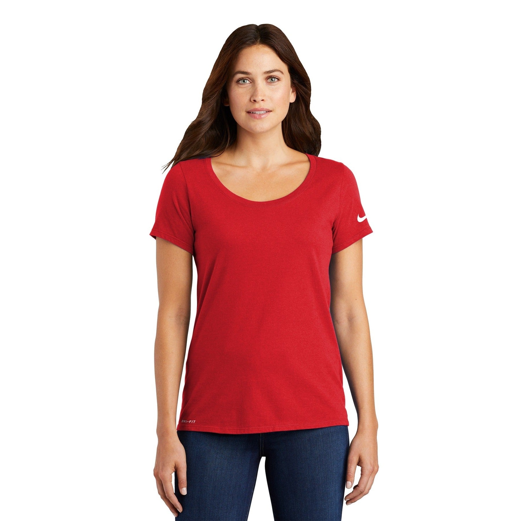 Nike-Nike Women's Dri-FIT Cotton/Poly Scoop Neck Tee. NKBQ5234-MedTech-5