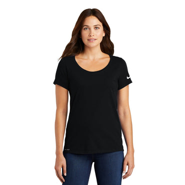 Nike-Nike Women's Dri-FIT Cotton/Poly Scoop Neck Tee. NKBQ5234-MedTech-2