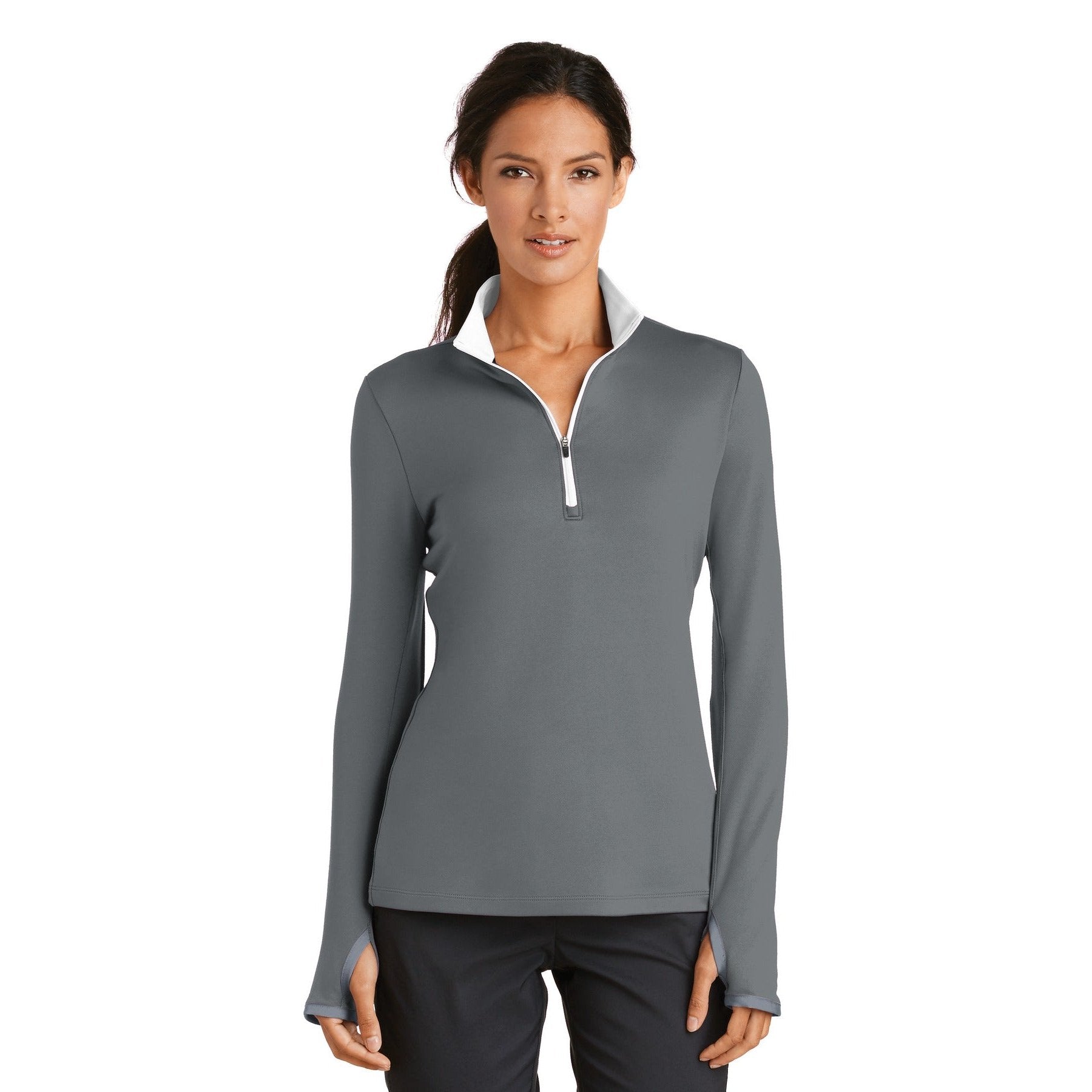 Nike-Nike Women's Dri-FIT Stretch 1/2-Zip Cover-Up. 779796-MedTech-2