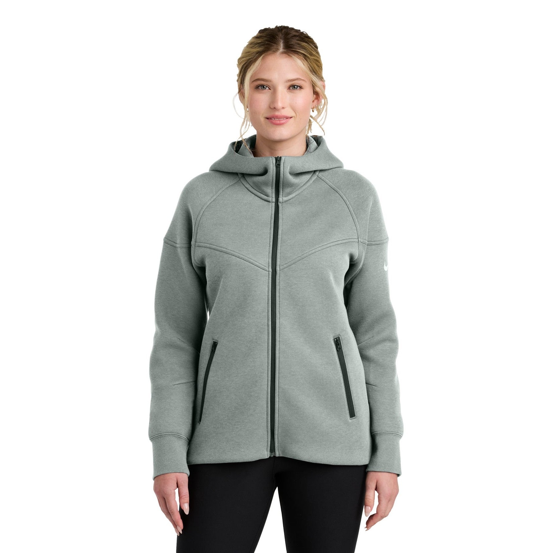 Nike-Nike Women's Tech Fleece Full-Zip Hoodie NKFQ4798-MedTech-3