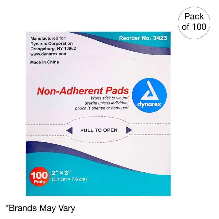 Kemp USA-Non-Adherent Pad, Sterile, 2" x 3" Case of 1200-MedTech-1