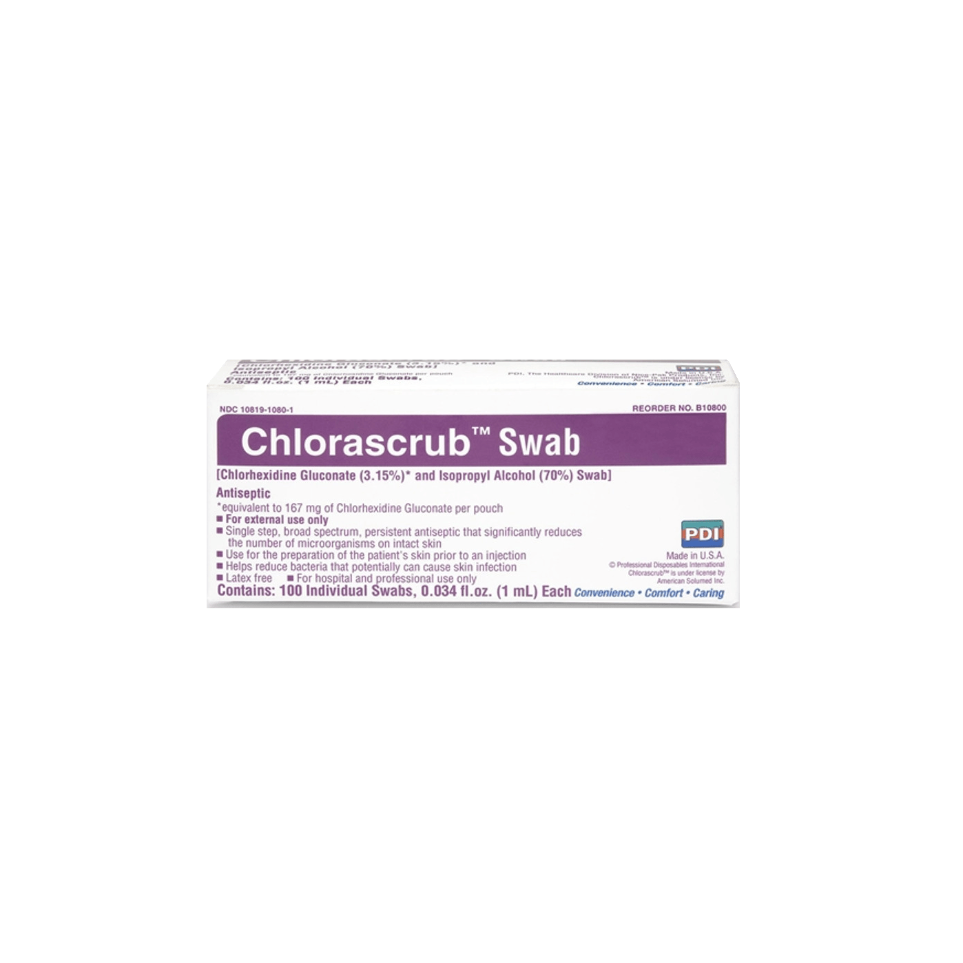 PDI-PDI Chlorascrub® 1mL Swab Prep Pads BX/100-MedTech-1
