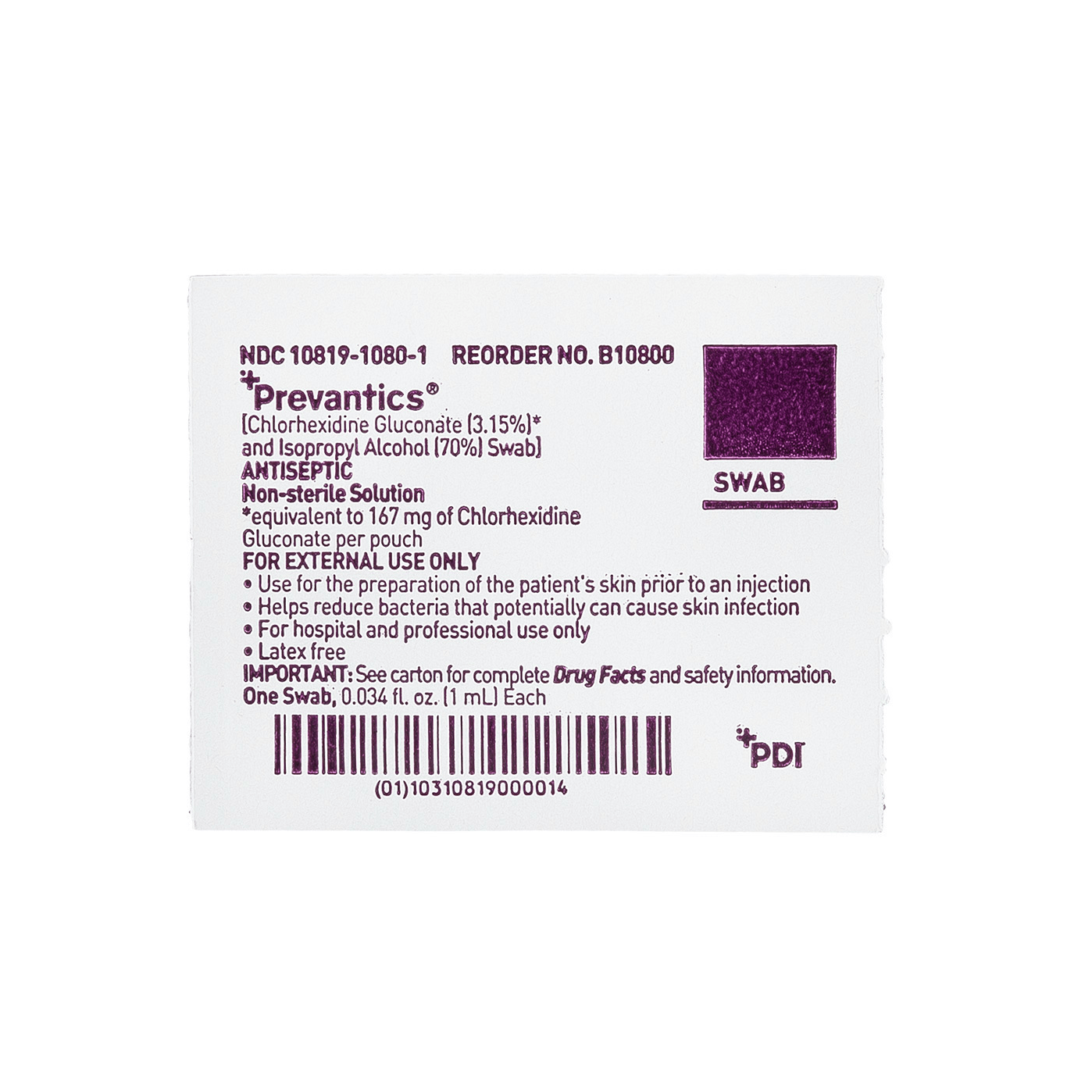 PDI-PDI Chlorascrub® 1mL Swab Prep Pads BX/100-MedTech-2