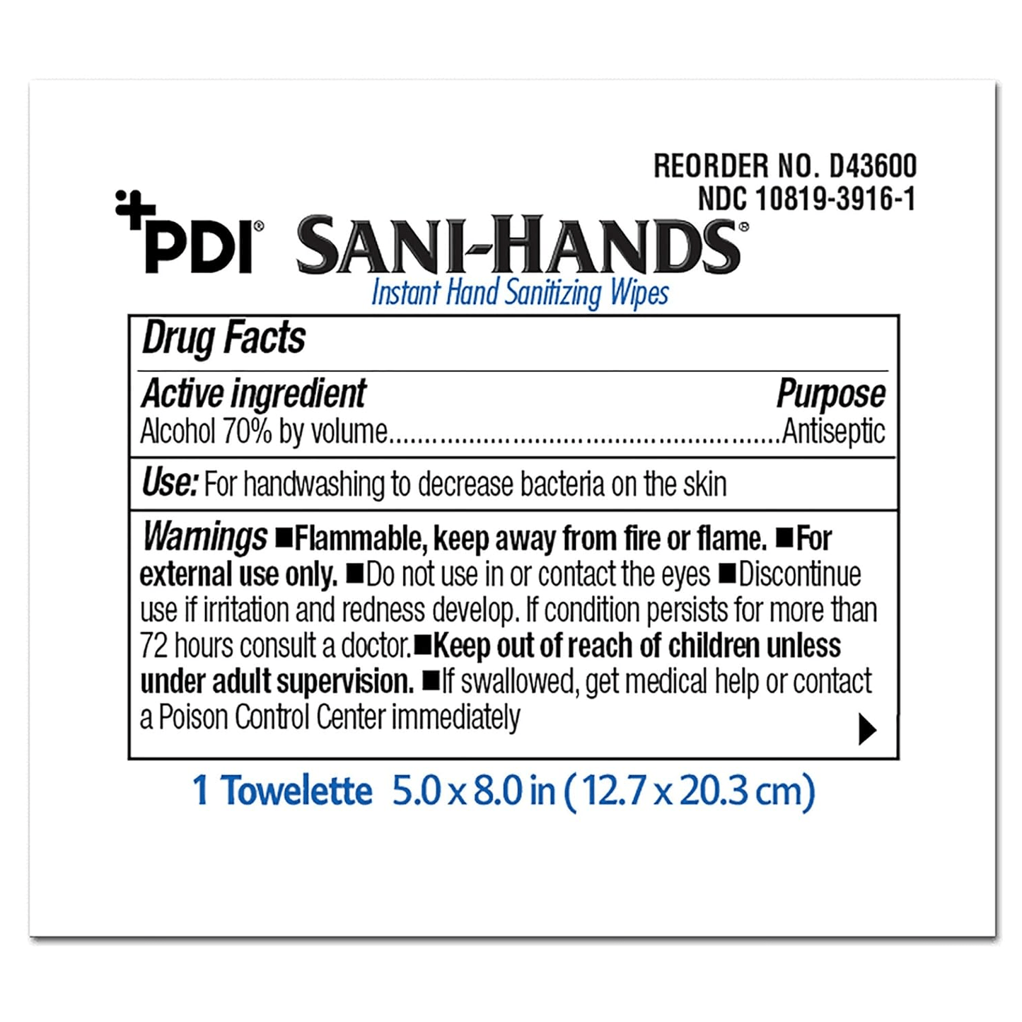 PDI-PDI® Sani Hands® ALC Hand Wipes BX/100-MedTech-2