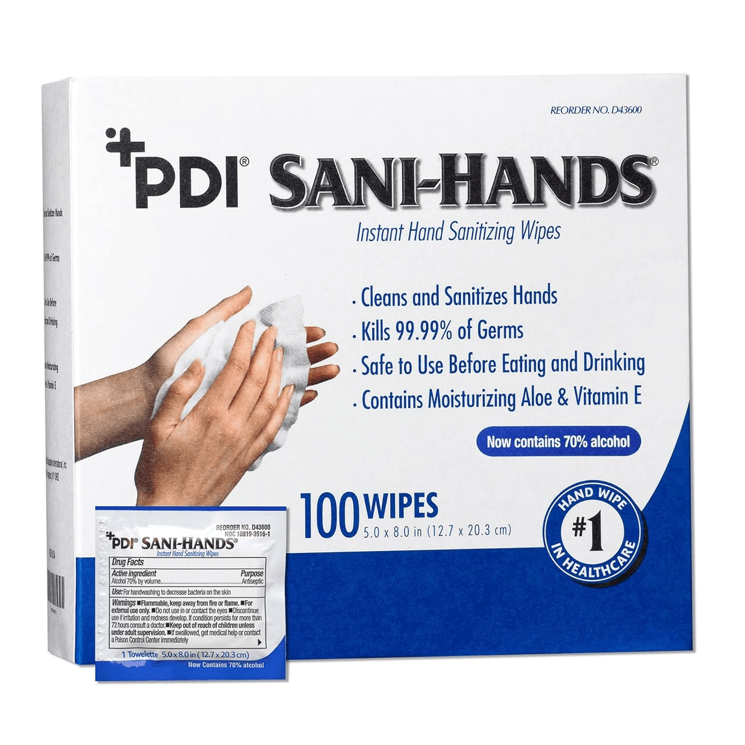 PDI-PDI® Sani Hands® ALC Hand Wipes BX/100-MedTech-1