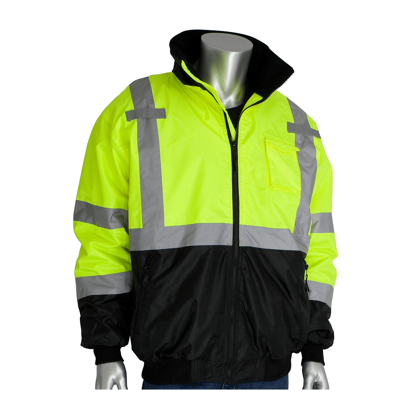 PIP-PIP® ANSI Type R Class 3 Value Black Bottom Bomber Jacket-MedTech-1