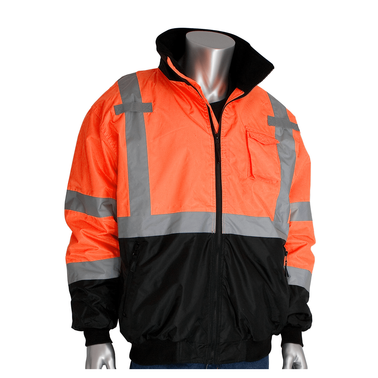 PIP-PIP® ANSI Type R Class 3 Value Black Bottom Bomber Jacket-MedTech-2