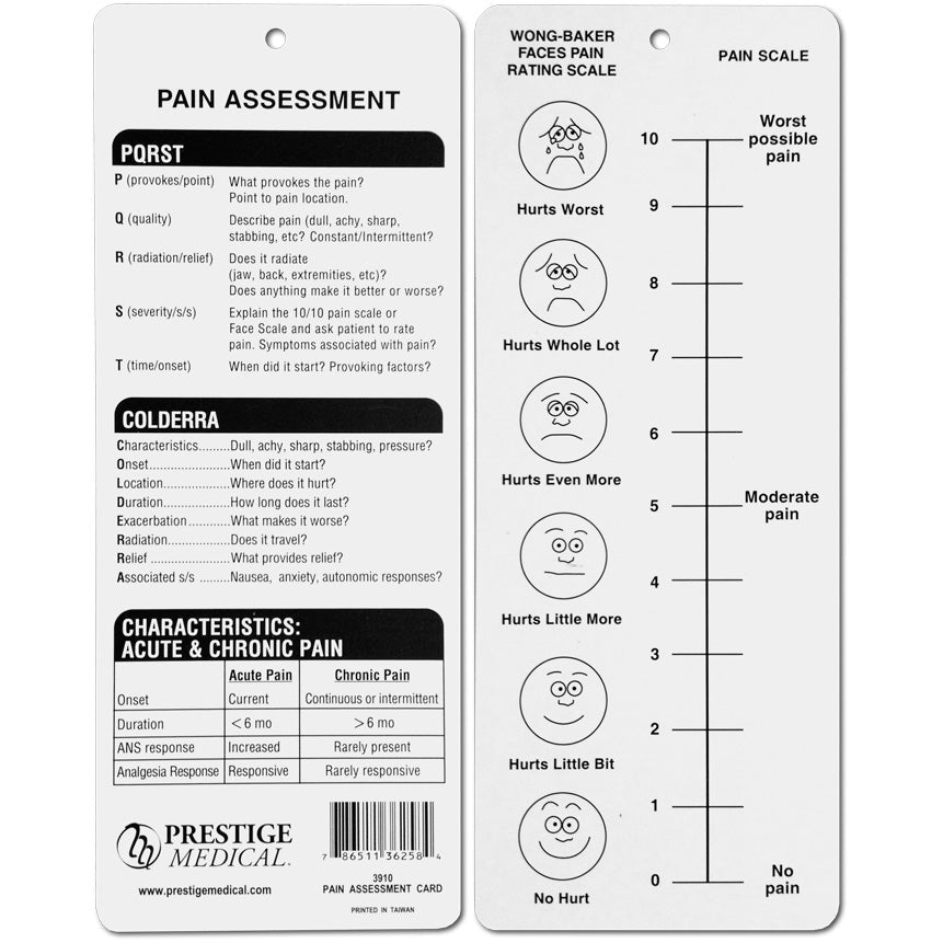 Prestige Medical-Pain Assessment Card-MedTech-1