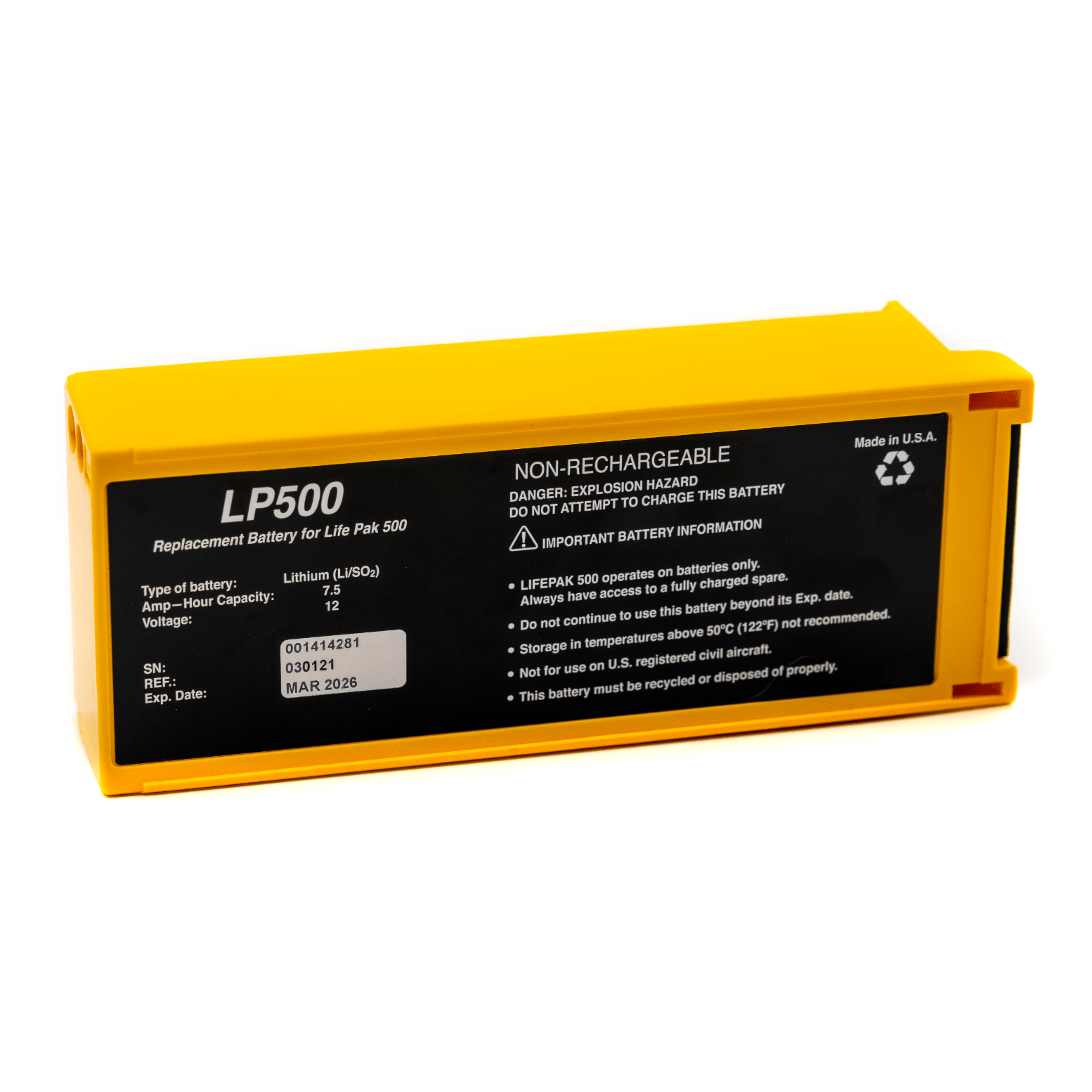 Caretech-Physio-Control LIFEPAK® 500 Non-Rechargeable Battery by Caretech®-MedTech-1