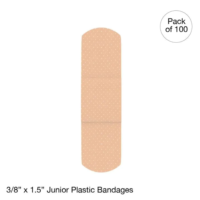 Kemp USA-Plastic Bandages, 3/8" x 1.5" Junior Case of 3600-MedTech-1