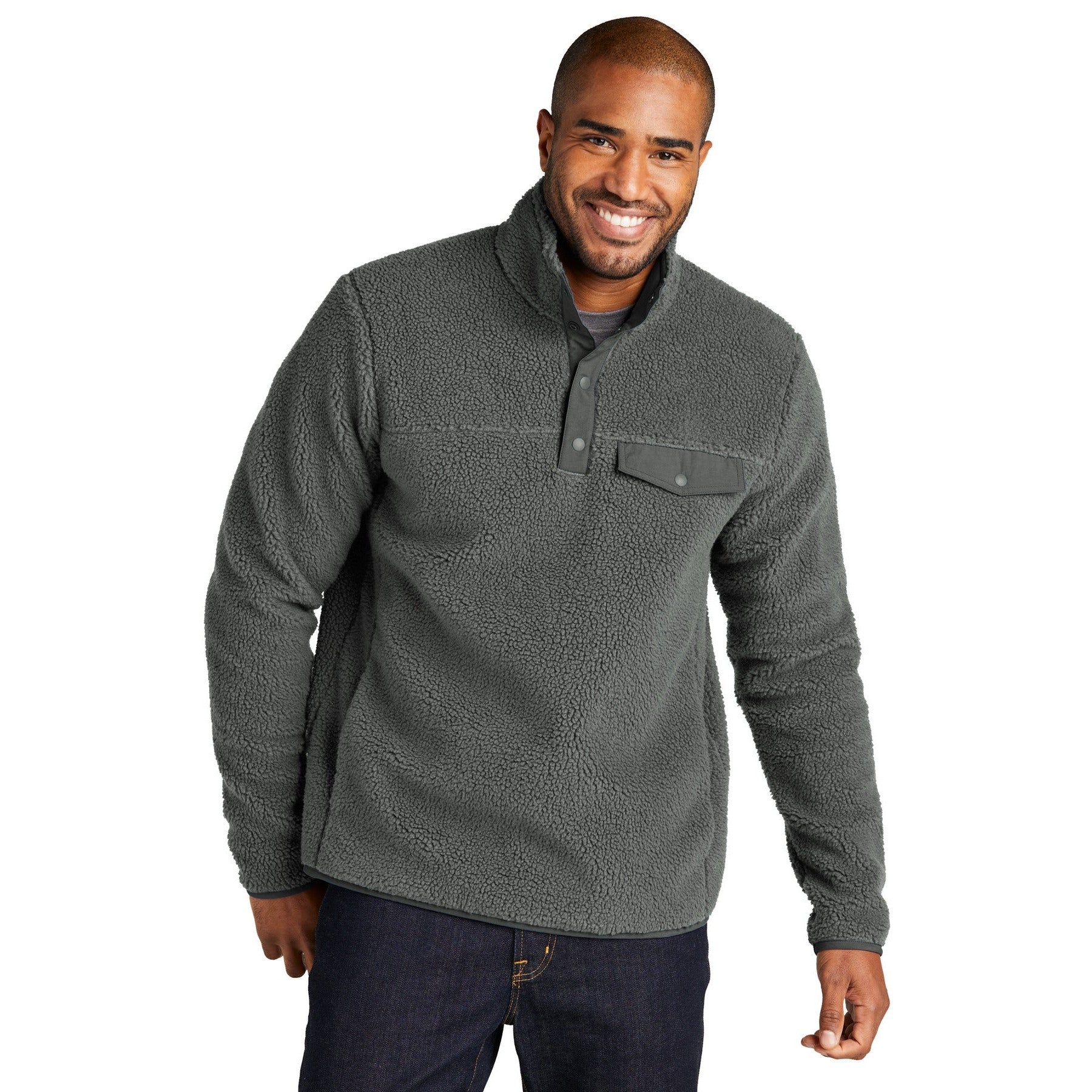 Port Authority-Port Authority® Camp Fleece Snap Pullover F140-MedTech-2