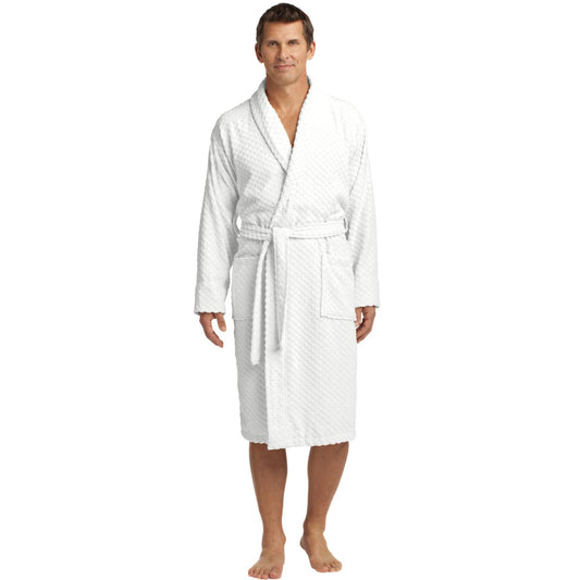Port Authority-Port Authority® Checkered Terry Shawl Collar Robe. R103-MedTech-1