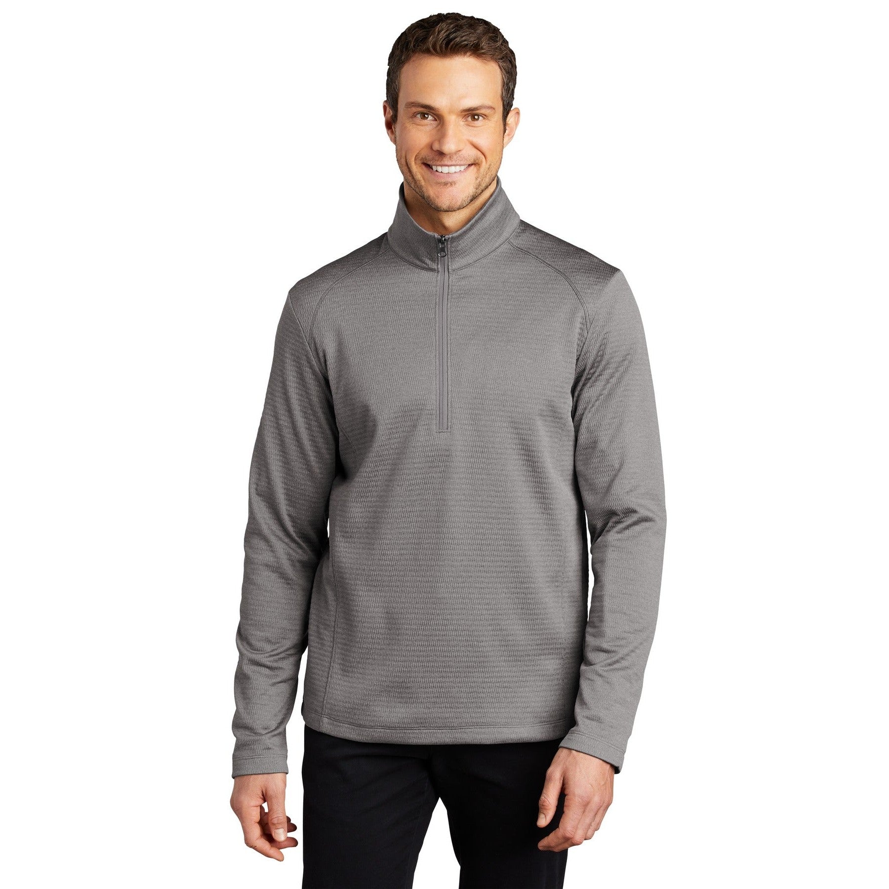 Port Authority-Port Authority ® Diamond Heather Fleece 1/4-Zip Pullover F248-MedTech-3