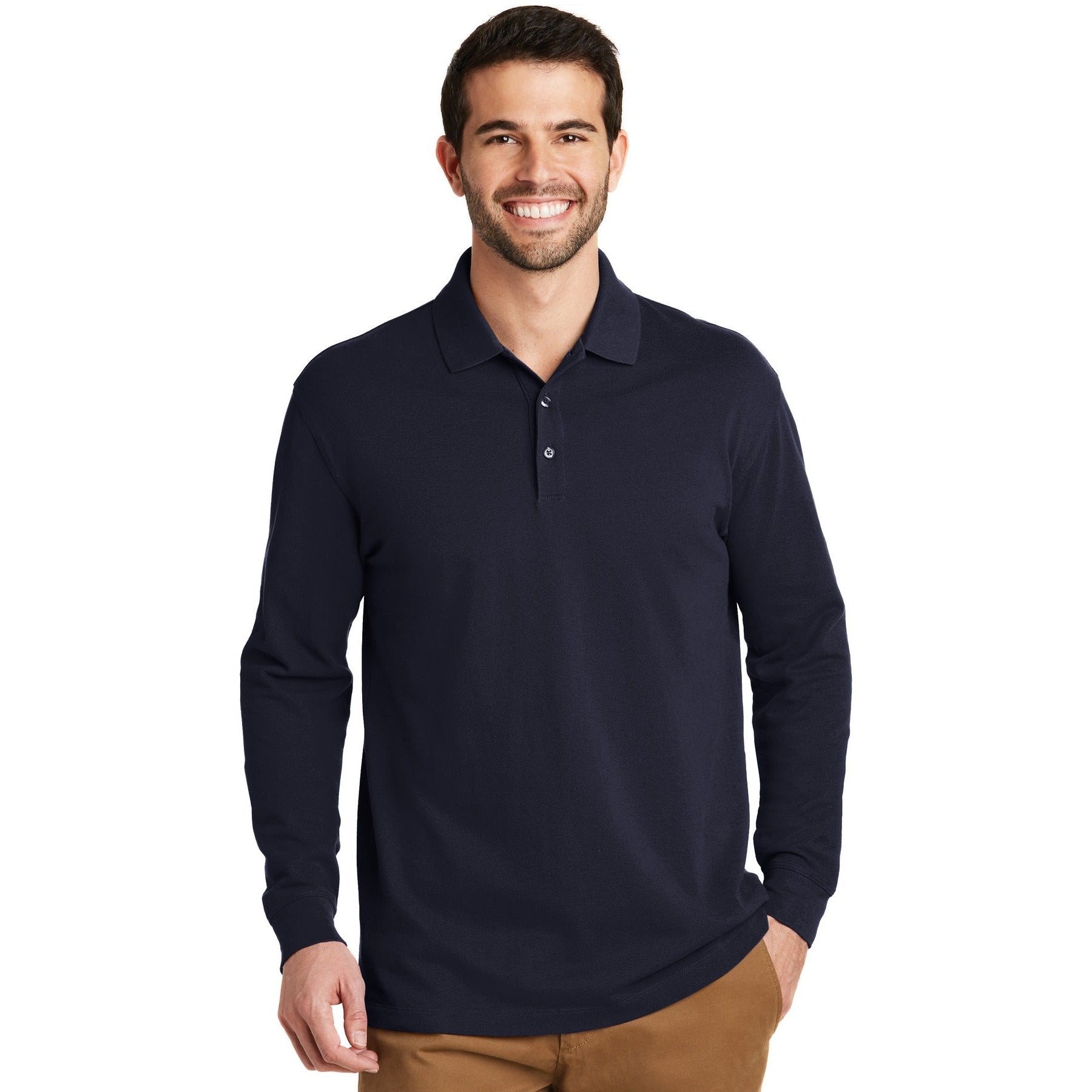 Port Authority-Port Authority® EZCotton® Long Sleeve Polo. K8000LS-MedTech-2