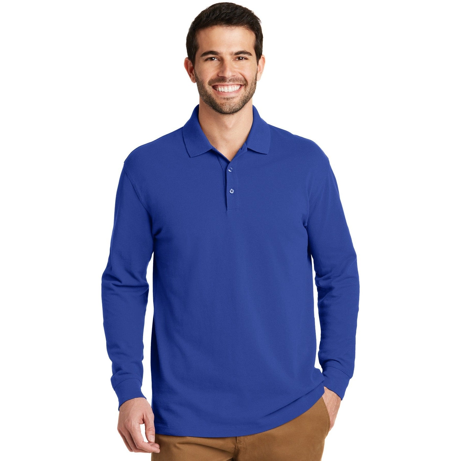 Port Authority-Port Authority® EZCotton® Long Sleeve Polo. K8000LS-MedTech-5
