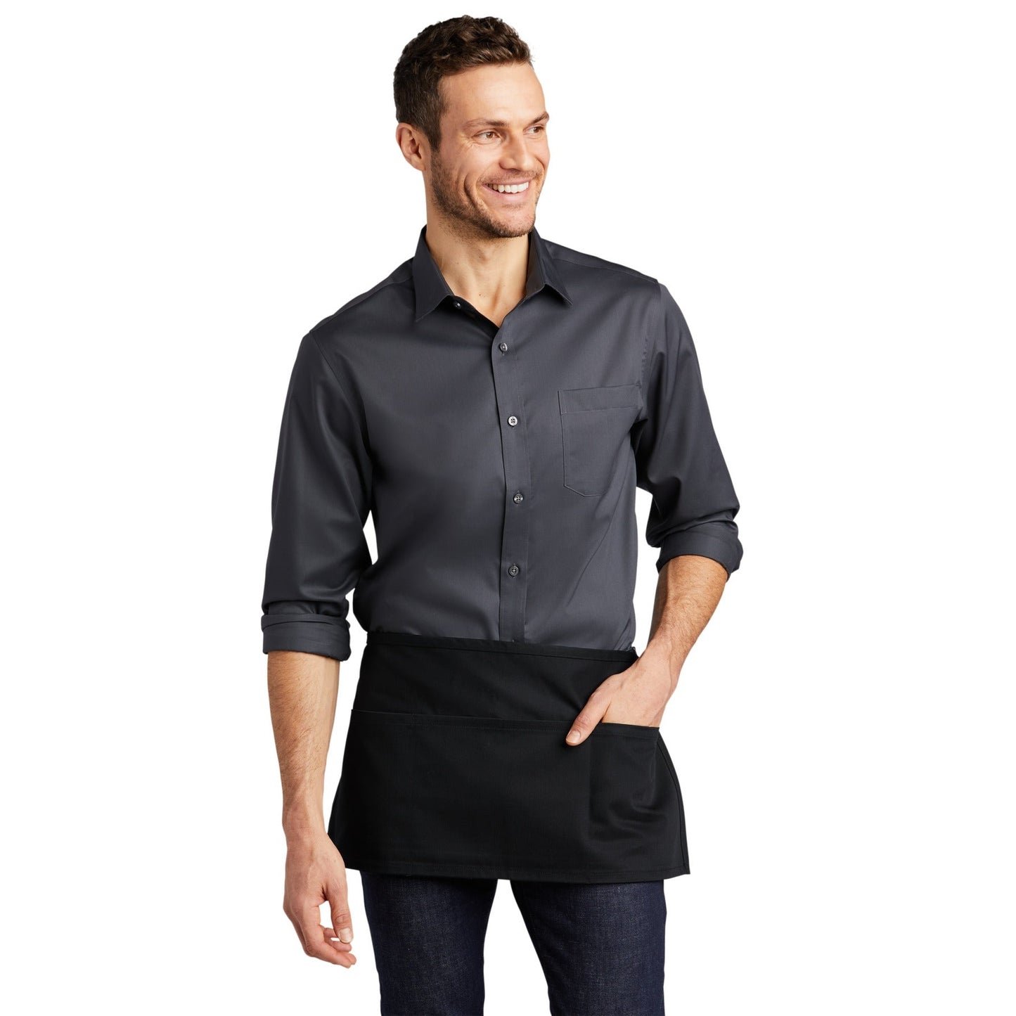 Port Authority-Port Authority® Easy Care Reversible Waist Apron with Stain Release. A707-MedTech-1