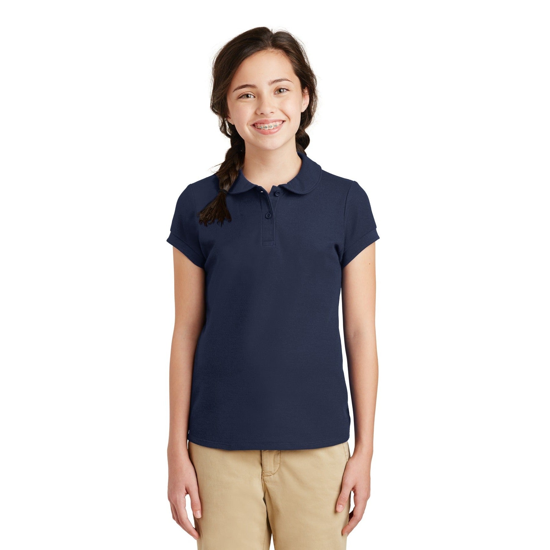 Port Authority-Port Authority® Girls Silk Touch™ Peter Pan Collar Polo. YG503-MedTech-3