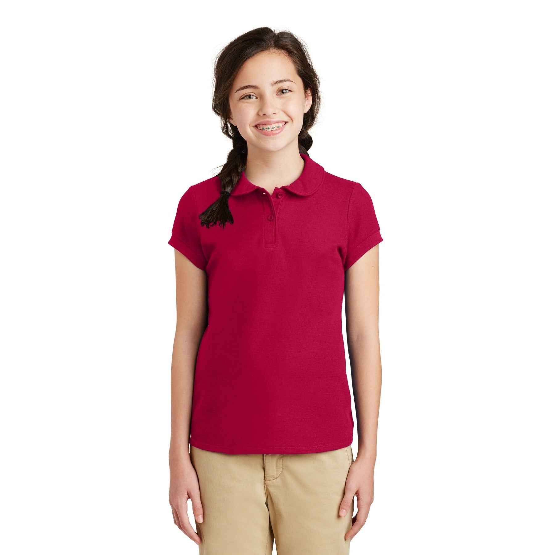 Port Authority-Port Authority® Girls Silk Touch™ Peter Pan Collar Polo. YG503-MedTech-4