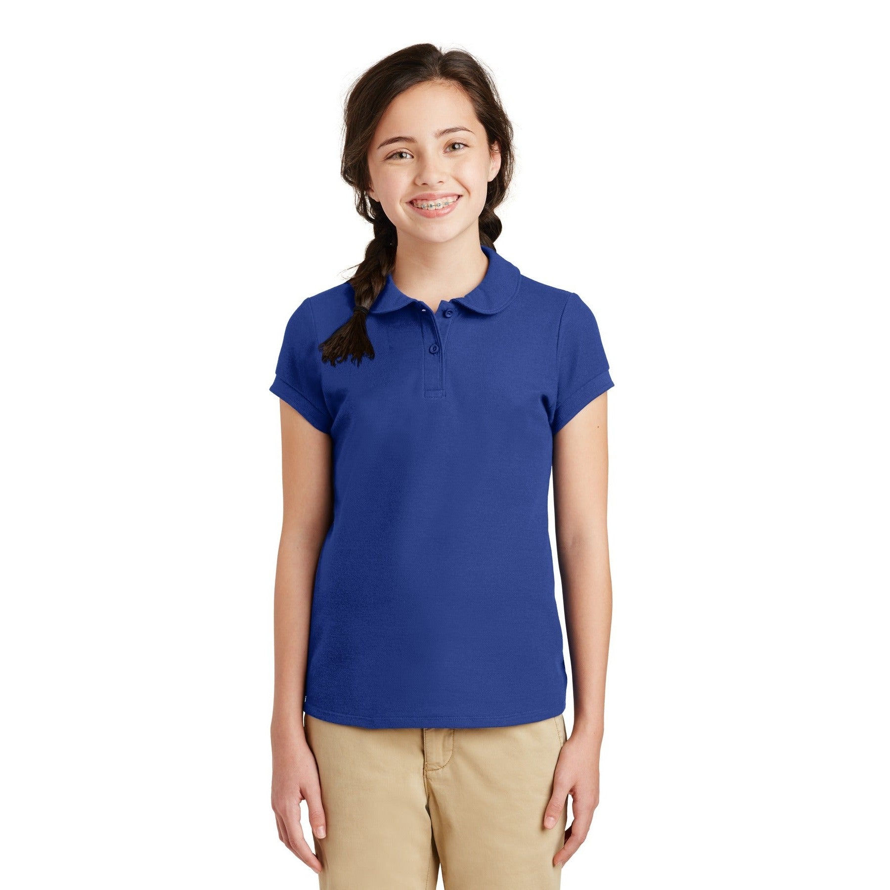 Port Authority-Port Authority® Girls Silk Touch™ Peter Pan Collar Polo. YG503-MedTech-5